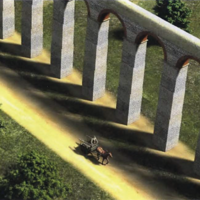 Aqueduc, reconstitution pont Kerampest.G. Le Cloirec